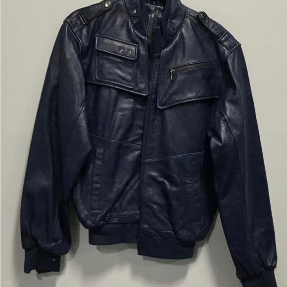 Mens Blue Knoles & Carter Lambskin Jacket Size Medium NWT - Picture 2 of 5